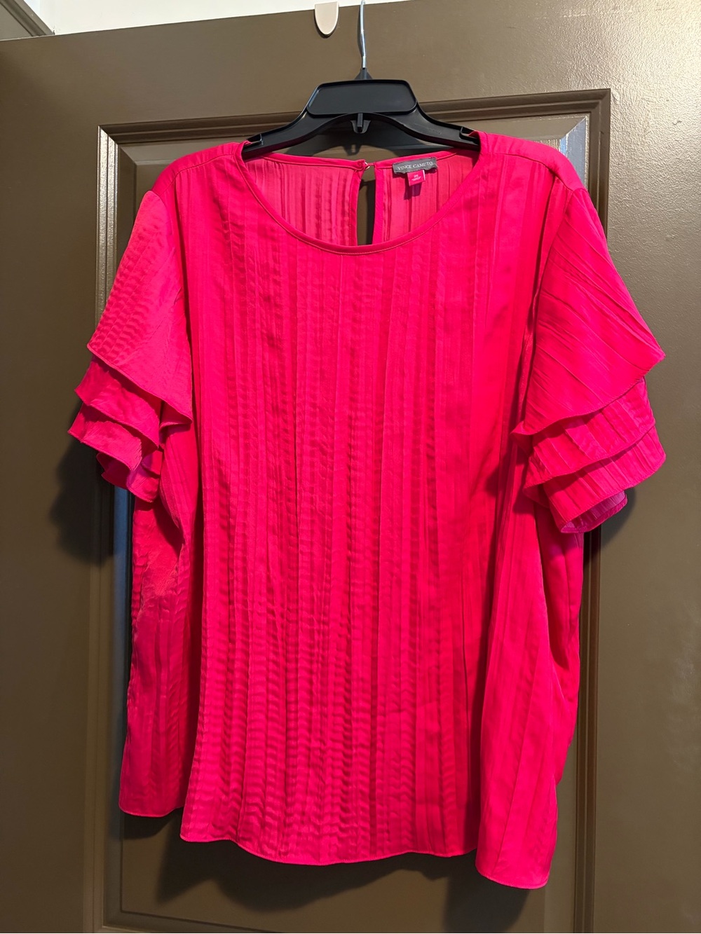 Vince Camuto Hot Pink Ruffled Sleeve Blouse